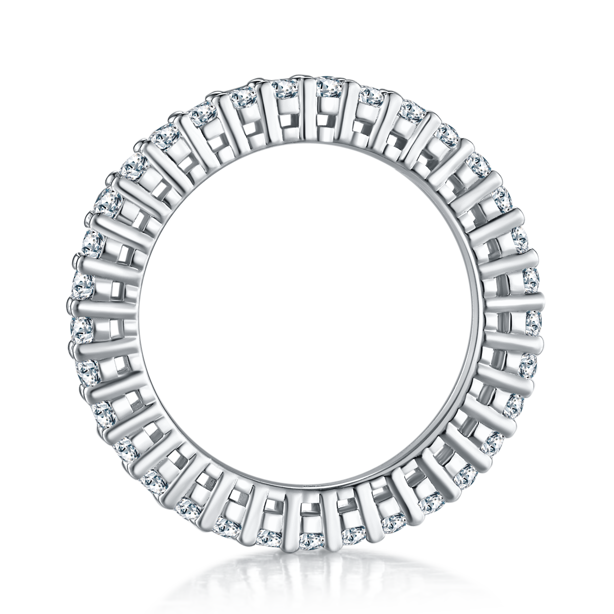 Oval Full Body Ring S925 Silver Plated Platinum Moissanite Women's Ring 3.4 Carat D-Class